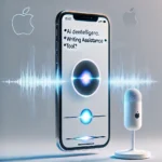 DALL·E 2024-11-14 23.29.19 - A sleek, modern image featuring an iPhone displaying Apple's new AI-driven features from the iOS 18.1 update. The iPhone screen shows the Siri interfa